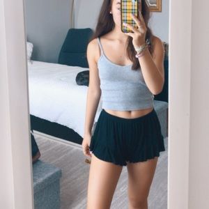 Garage black ruffle shorts